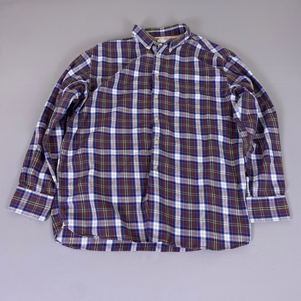 Joseph Abboud Flannel Shirt Men's Size Large Classic Fit Cotton Cashmere Plaid